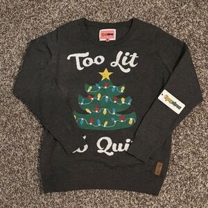Tipsy Elves Black Christmas Sweater with Tree Design